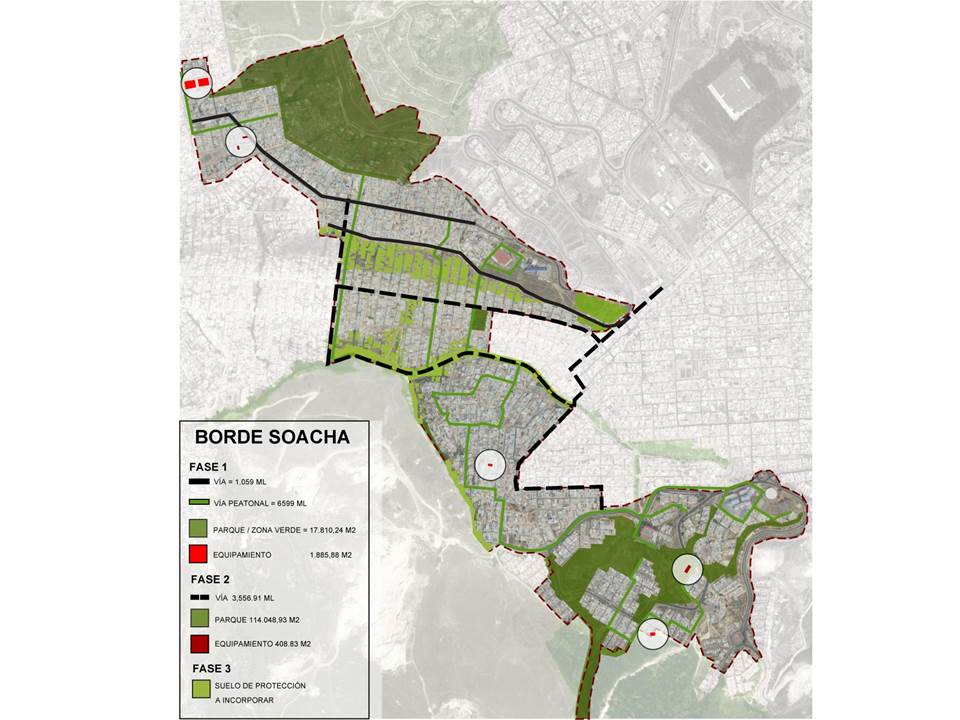 Intervención urbanística y peatonal Borde - Soacha